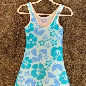 Omighty blue hibiscus dress 🦋